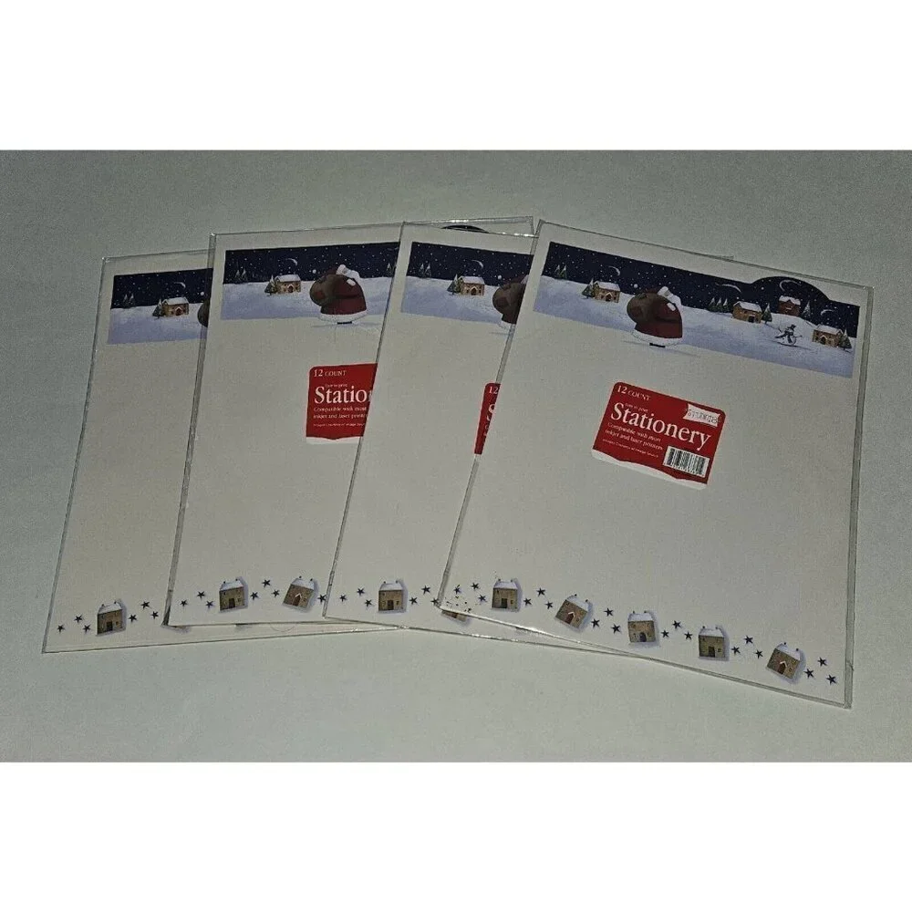 NEW 4 Packs 8.5x11 Letter Paper Stationary Studio G Santa Christmas 12 sheet/pk